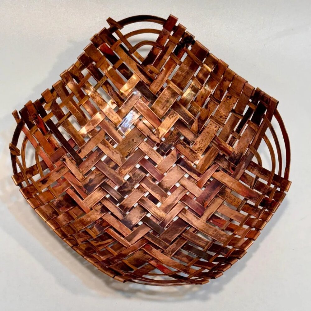 Hand Woven Copper Basket/Catch-all